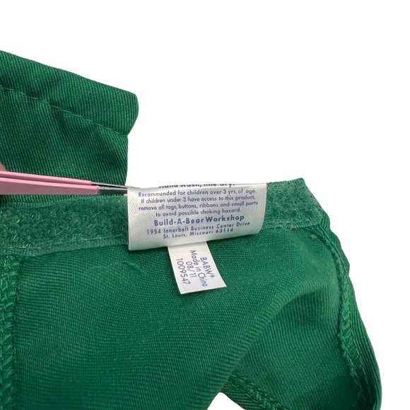 Build A Bear Workshop Outfit Gingerbread Boy Green Gingham Plaid Romper Dress Up - Picture 8 of 8